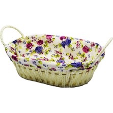 Royaleks Group Renkli Bezli Oval Hasır Ekmek Sepeti ROYALEKS-8821