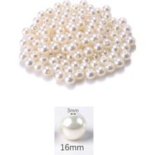 Royaleks 50 Gram 16MM Krem Renk Plastik Inci Boncuk Çanta ve Takı Yapım Boncuğu (~17 Adet)