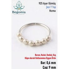 Begonia Accessories 925 Ayar Gümüş 7 Top Halka Hızma, Küpe Olarak Kullanıma Uygun Ürün 1 Adet