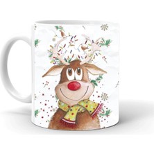 Mio Life Yılbaşı Noel Temalı Baskılı Seramik Beyaz Kupa