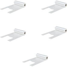 Selfex Tek Kullanımlık Market Atlet Torba Poşet - Orta Boy - Şeffaf - 200 Adetlik 5 Rulo -1000 Torba