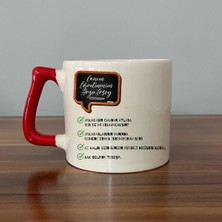 Mio Life Canım Öğretmenim Sözleri Baskılı Öğretmenler Günü Kişiye Özel Tasarım Kırmızı Kulplu D Kupa