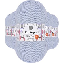 Kartopu 5 Adet Baby One Tüylenmeyen El Örgü Ipi Yünü Buz Mavi K580