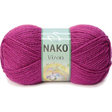 Nako 5 Adet Vizon Premium Akrilik El Örgü Ipi Yünü Renk NO:6964 Küpeli