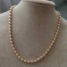 Lente Aksesuar Kadın Altın Kaplama Dorika Top Zincir Kolye