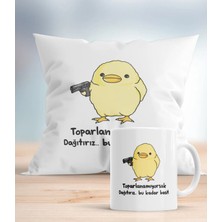 Mio Life Toparlanamıyorsak Dağıtırız Baskılı Hediyelik Yastık ve Kupa Seti