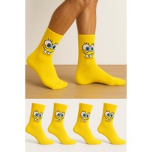Worthy Socks Unisex Sevimli Karekterli Kolej Çorap 4'lü Paket
