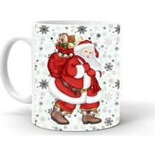 Mio Life Yılbası Noel Temalı Baskılı Seramik Beyaz Kupa