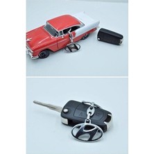 Stilix Garage Hyundai Model 3D Gümüş Metal Amblemli Logolu Armalı Anahtarlık