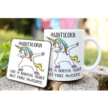 Mio Life Unicorn - Antikorn Baskılı Kupa Bardak ve Bardak Altlığı Seti