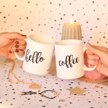 Mio Life Beyaz Hello Coffee Çift Taraflı Kupa Bardak