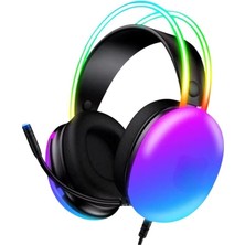Vooka 7.1 A Rgb Profesyonel Mikrofonlu Kulaklığı USB Pc Ps Xbox Işıklı Rengarenk
