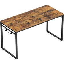 Vasagle Çalışma, Bilgisayar, Ofis Masası, 8 Kancalı, 140 x 60 x 75 Cm, Çalışma Odası, Ev Ofisi, Ofis