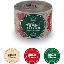 , Hazır Al Etiketi 5cm Çapında ve 500 Adetli 3 Farklı Renkte, Restaurantlar Için Kuşe Etiketi