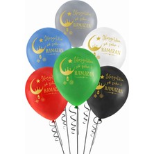 Hediye Sandalı Hoşgeldin Ramazan Baskılı Balon Seti-20 Adet Karışık Renkli
