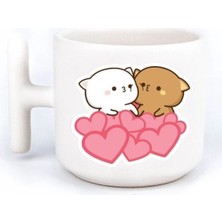 Mio Life Mochi Cat Sevimli Aşk Sevgilli Eş El Yapımı T Kulplu Fincan