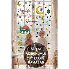 Ramazan Ayı Temalı Çift Taraflı Cam Duvar Süsleri Hoşgeldin Ramazan Sticker Seti