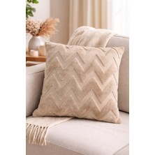 Valoroso Tekstil Wellsoft Punch Panç Desen Fermuarlı Kırlent Kılıfı – Kabartmalı Dekoratif Kırlent Kılıfı