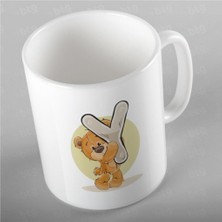 Mio Life Y Harfi ve Sevimli Ayıcık Baskılı Porselen Kupa Bardak - ANI029