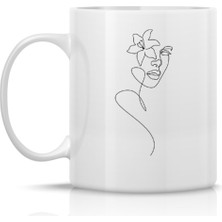 Mio Life Minimalist Kadın Çizim Kupa Bardak