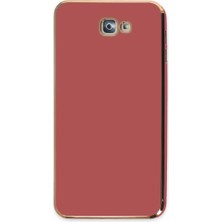 Pazarcan Samsung Galaxy J7 Prime Kılıf Volet Silikon - Kırmızı