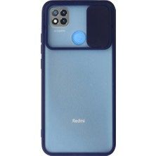 Pazarcan Redmi 9c Kılıf Palm Buzlu Kamera Sürgülü Silikon - Lacivert