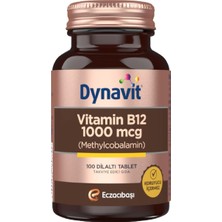 Dynavit 1000 Mcg B12 Vitamini Metilkobalamin 100 Dil Altı Tablet Takviye Edici Gıda (1 x 100 Tablet)
