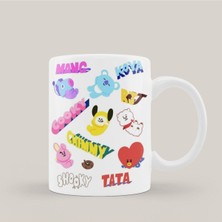 Mio Life Bts BT21 Karakterler Logo Baskılı Kupa Bardak