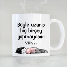 Mio Life Böyle Uzanıp Karikatür Kız Özel Tasarım Kupa Bardak