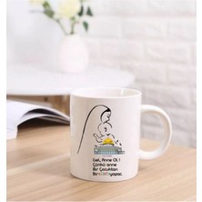Mio Life Beyaz Gel Anne Ol Yazılı Kupa Bardak