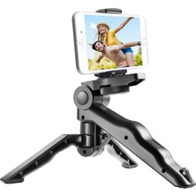 Tripod Modern Tasarım 3 Ayak Mini Kamera ve Telefon Tripodu + Döner Başlık Telefon Tutucu Hafif Taşı