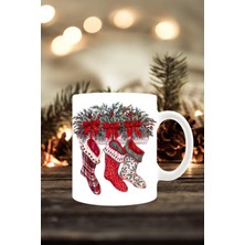 Mio Life Yeni Yıl Konseptli Noel Çorapları Baskılı Kupa Bardak