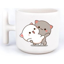 Mio Life Mochi Cat Sevimli Aşk Sevgilli Eş El Yapımı T Kulplu Fincan