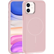 Kılıfolog iPhone 11 Kılıf M-Safe Şarj Özellikli Metal Kamera Çerçeveli Zore Edi Silikon Kapak - Rose Gold
