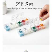 Calvera 2 Adet 7 Günlük Haftalık Ilaç Saklama Kutusu - Taşınabilir Bölmeli Vitamin Organizatörü