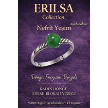 Erilsa Sertifikalı Kadın Döngü Enerji Blokaj Yüzüğü – Nefrit Yeşim Taşı Ayarlamalı Ince Yengeç Boğa Terazi