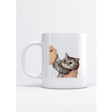 Mio Life Somurtkan Kedi Baskılı Porselen Kupa Bardak