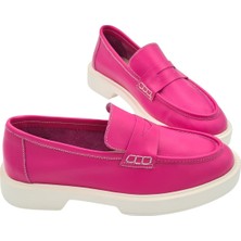 Gerçek Deri Fuşya Kadın Günlük Ayakkabı