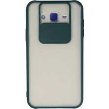 Pazarcan Samsung Galaxy J7 Kılıf Palm Buzlu Kamera Sürgülü Silikon - Yeşil