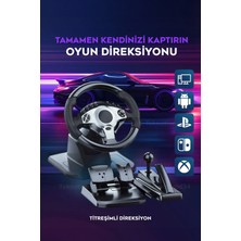 Bakeey Ps3 Ps4 Uyumlu Titreşimli Oyun Direksiyonu | Vitesli & Pedallı, Pc – Android Direksiyon Seti