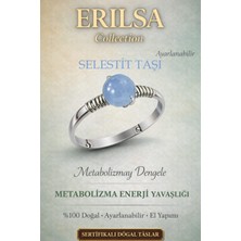 Erilsa Sertifikalı Metabolizma Enerji Yavaşlığı Yüzüğü – Selestit Ayarlamalı Ince Başak Boğa Yengeç Burcu