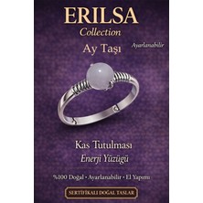 Erilsa Sertifikalı Kas Tutulması Enerji Yüzüğü – Ay Taşı Ayarlanabilir Ince Kasa Yengeç Balık Terazi Burcu