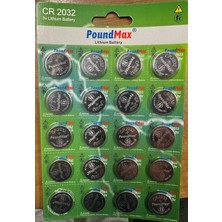 20 Adet CR2032,DL2032 3V Poundmax Lityum Düğme Pil,airtag,araba Anahtarlık,uzak Kumandalı Araba,tera