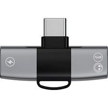 Polham Mobile Type C To 2x Type C Girişli Şarj ve Kulaklık Çoğaltıcı Adaptörü, 30W Şarj Destekli Çoğ