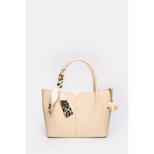 Morca Kadın Fular Detaylı Uzun Askılı El Çantası Bej