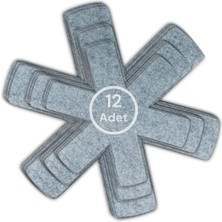 Beylini 12 Li Set Tencere Tava Koruyucu Borcam Çizdirmez Keçe Düzenleyici (Gri)