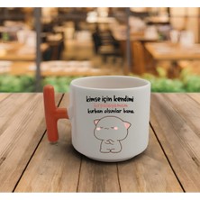 Mio Life Kimse Için Kendimi Hırpalayamam Motto El Yapımı T Kulplu Fincan