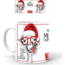 Mio Life Yılbaşı Zürafa Temalı Baskılı Seramik Beyaz Kupa