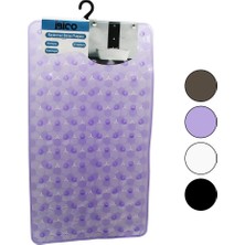 Timion Dikdörtgen - Lüx Pvc Petek Desen - Şeffaf-Buzlu 98PCS Vantuz Kaydırmaz Banyo - Küvet Paspas 37X68CM (5148)