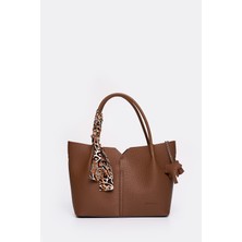 Morca Kadın Fular Detaylı Uzun Askılı El Çantası Kahverengi